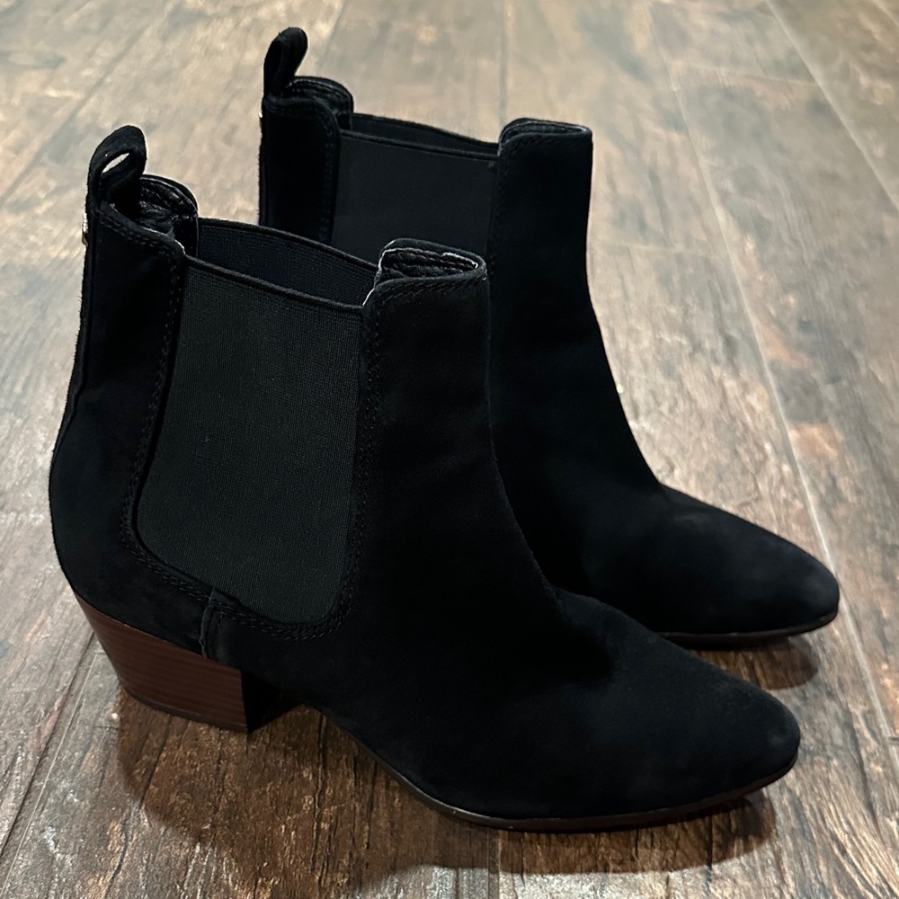 Sam Edelman Black Suede Chelsea Ankle Boots